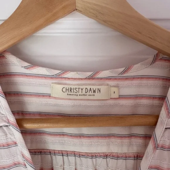 Christy Dawn Rare Pink Blue Stripe Dress Small - Picture 4 of 8